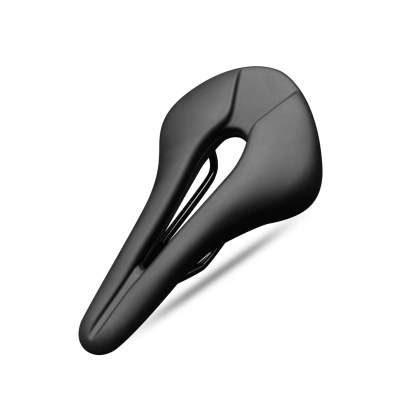 Breathable Hollow Design PU Leather Bicycle Saddle - Soft and Comfortable One-Piece Cushion for MTB and Road Bikes