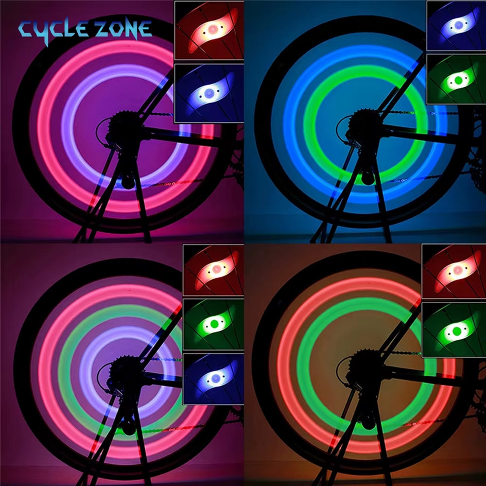 LED Bike Wheel Spoke Lights - 3 Mode Tire Flash Lamps for Enhanced Safety - Easy Installation MTB Bicycle Accessories