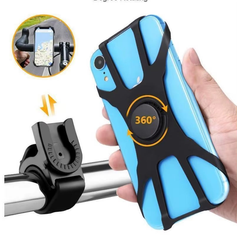 360° Adjustable Removable Bicycle Phone Holder - Universal Motorcycle Mobile Phone Rack for Handlebar Installation