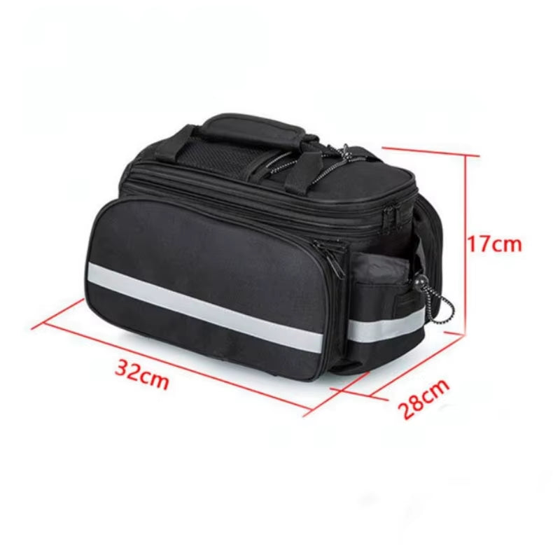 Large-Capacity 27L Waterproof Bicycle Rear Rack Bag for Outdoor Riding and Mountain Cycling