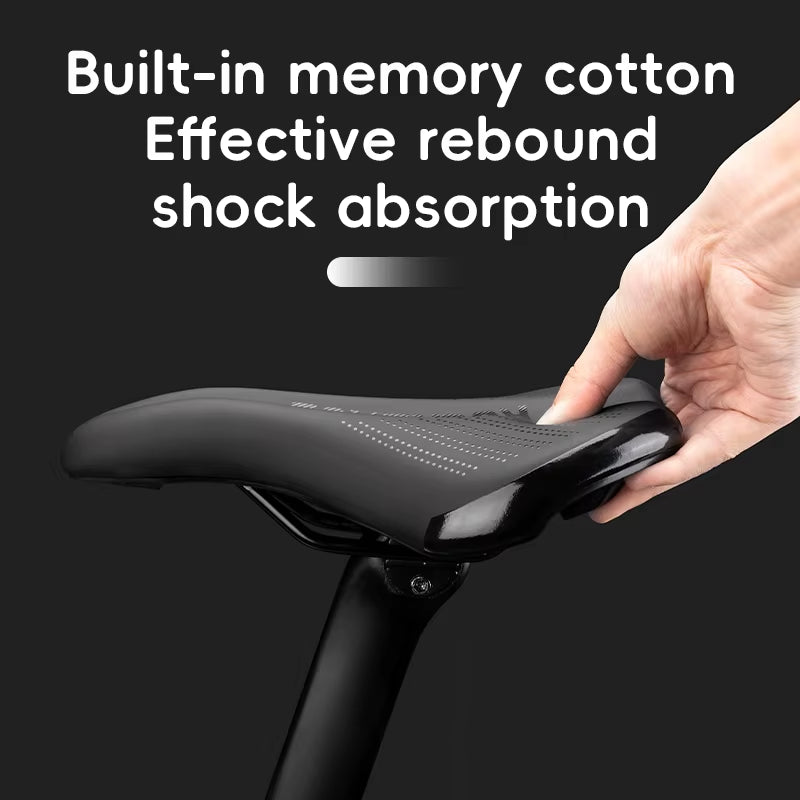 High-Performance Bicycle Saddle with Shock Absorption, Waterproof Leather, and High-Carbon Steel Frame for MTB and Road Bikes