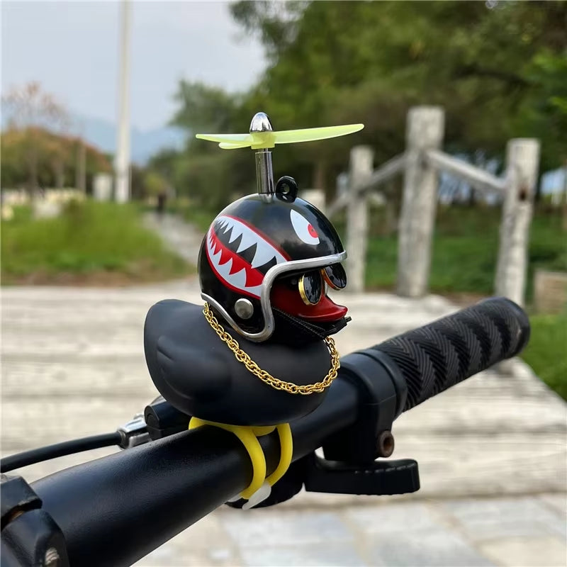 Rubber Duck Bicycle Accessories with Strap and Propeller Horns for Kids and Adults - Fun Outdoor Decoration