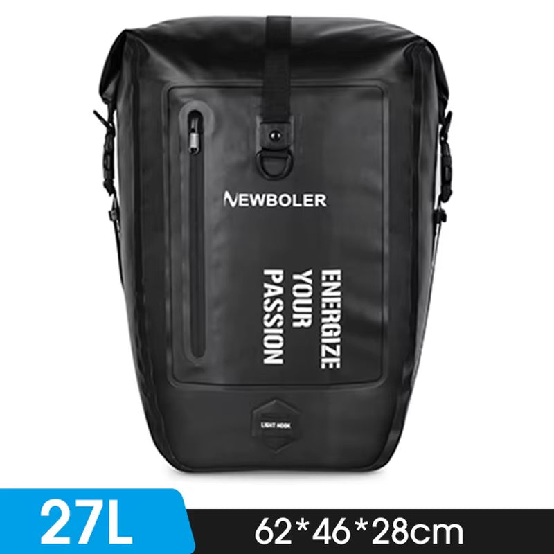 100% Waterproof 20L Bicycle Rear Rack Bag - Travel Cycling Pannier for Tail Seat Trunk