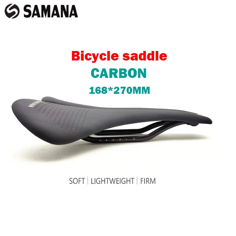 Carbon Saddle Road MTB Bicycle Saddle for Men - Trail Comfort Racing Seat, 270 x 168 mm