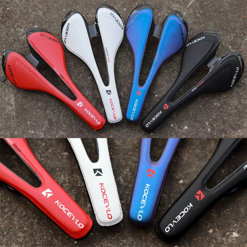T800 Carbon Fiber and Leather Ultralight Road and MTB Bicycle Saddle