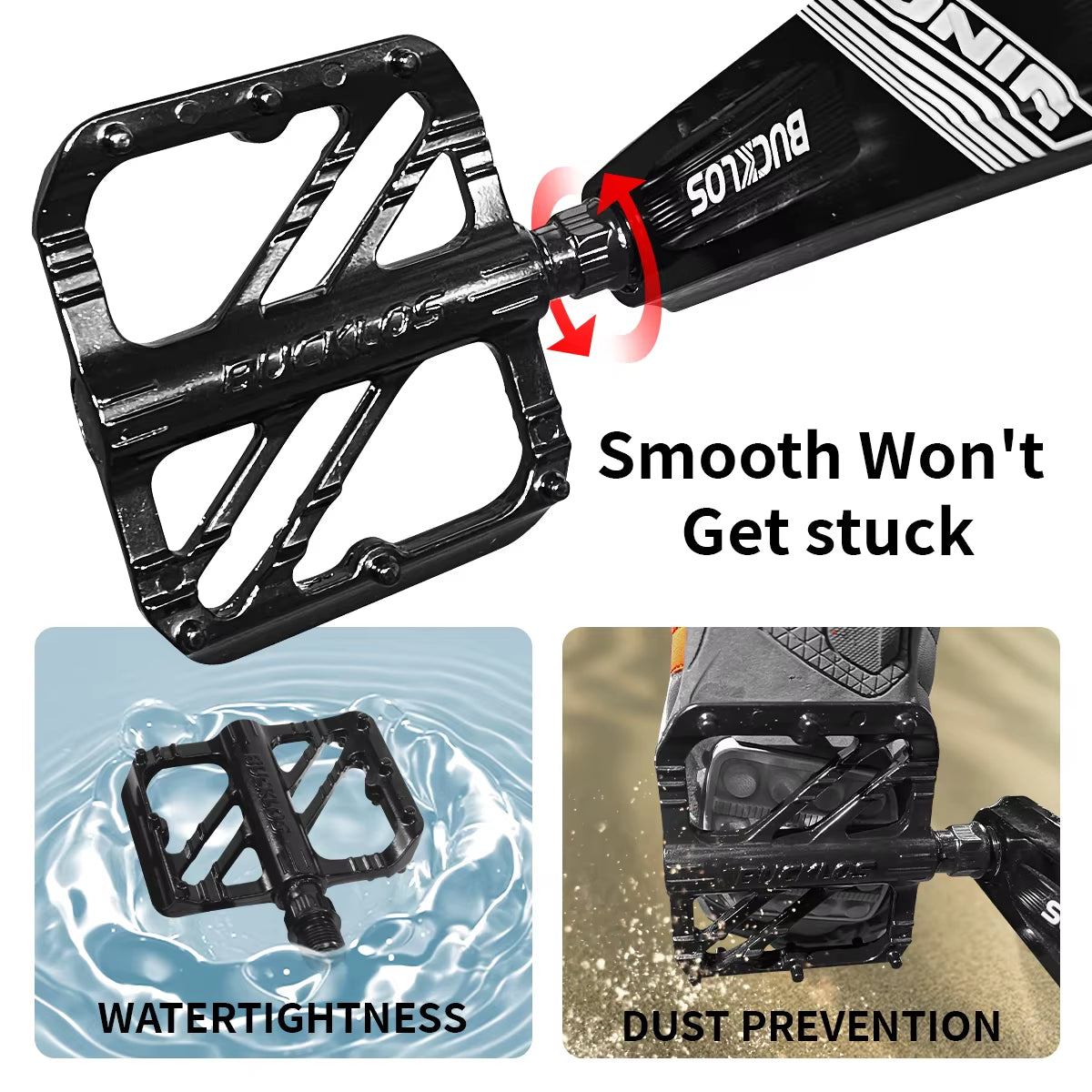 High-Strength Sealed Bearing Bicycle Pedals for Road and MTB, 9/16" Aluminum Alloy Flat Design