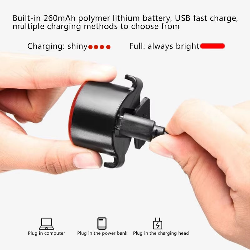 LED Bicycle Front and Rear Light Set - Waterproof USB Rechargeable Flashlights for Enhanced Cycling Safety