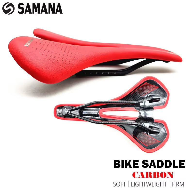 Carbon Saddle Road MTB Bicycle Saddle for Men - Trail Comfort Racing Seat, 270 x 168 mm