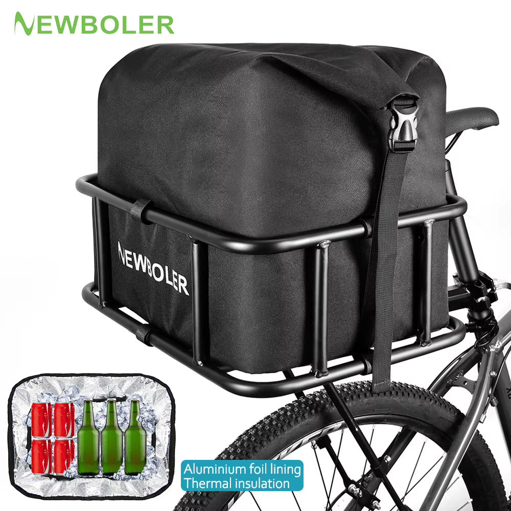 Heavy-Duty Metal Rear Bicycle Basket with Large Rack for Electric Bikes