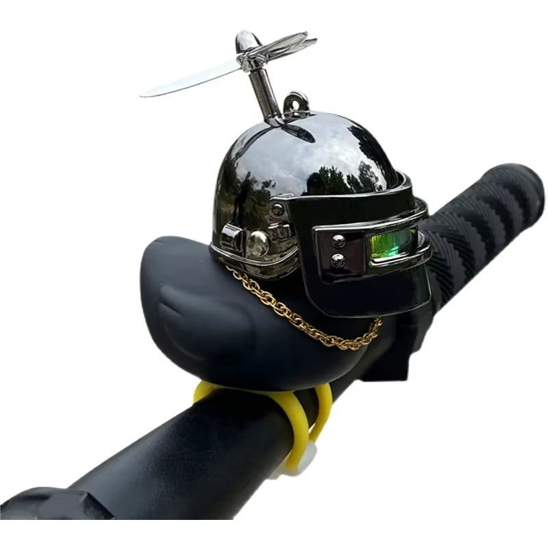Rubber Duck Bicycle Accessories with Strap and Propeller Horns for Kids and Adults - Fun Outdoor Decoration