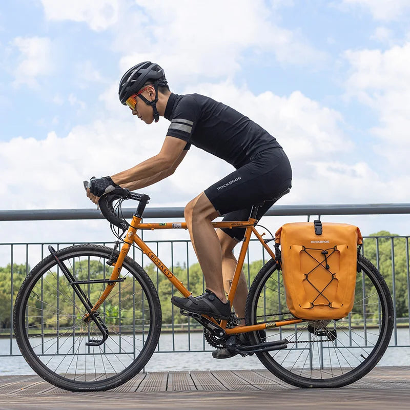25L Waterproof Bicycle Rear Rack Bag - Travel Cycling Panniers for Tail Seat Storage