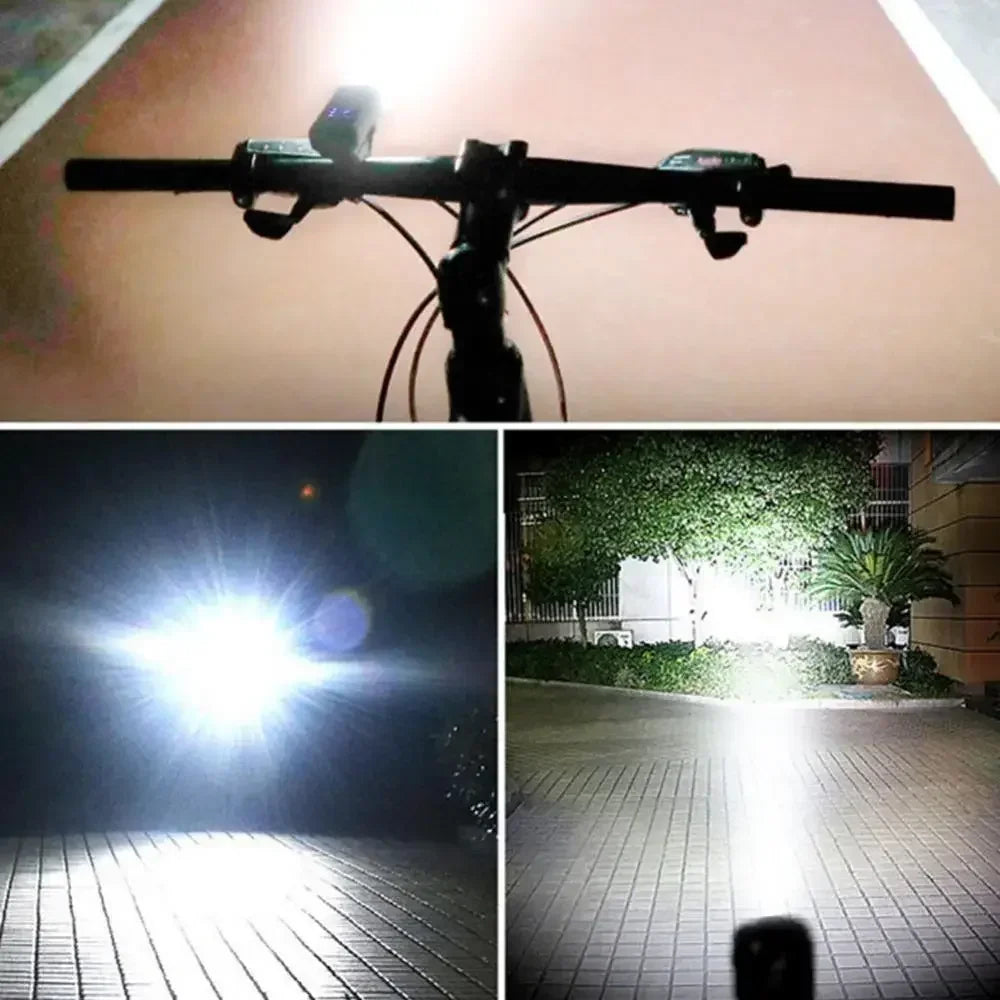 2400mAh Bicycle Headlight and Horn - 2-in-1 USB Rechargeable Front Lamp for Road and MTB Cycling
