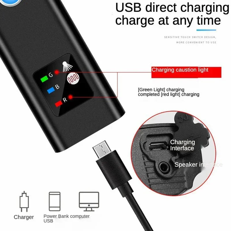 2400mAh Bicycle Headlight and Horn - 2-in-1 USB Rechargeable Front Lamp for Road and MTB Cycling