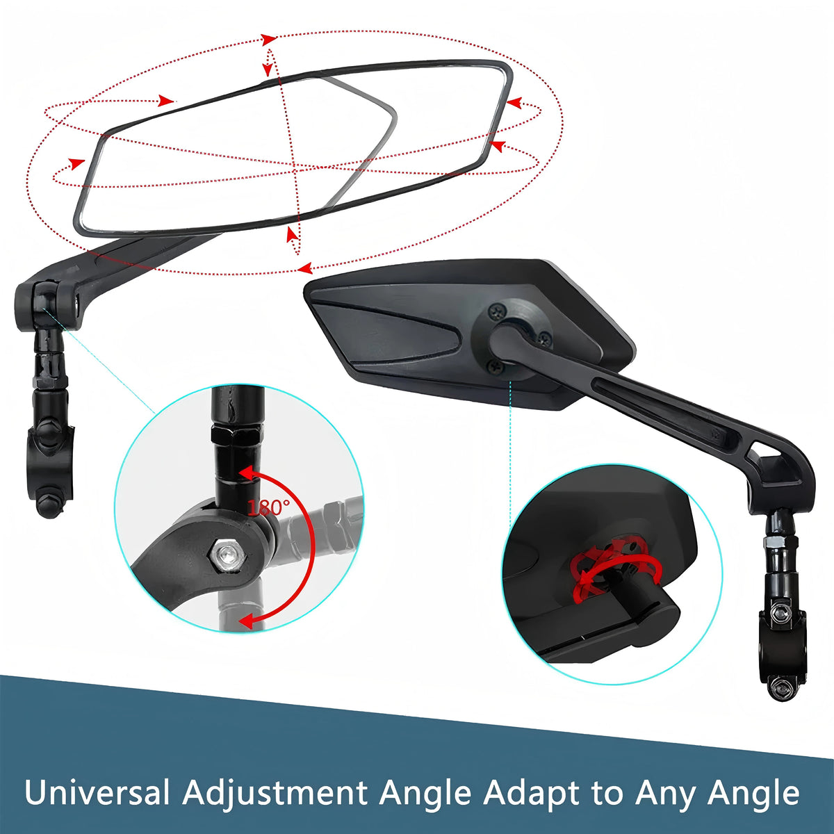 Adjustable Rotatable Rear View Mirror for Mountain and Road Bicycles – Enhanced Safety for Outdoor Cycling