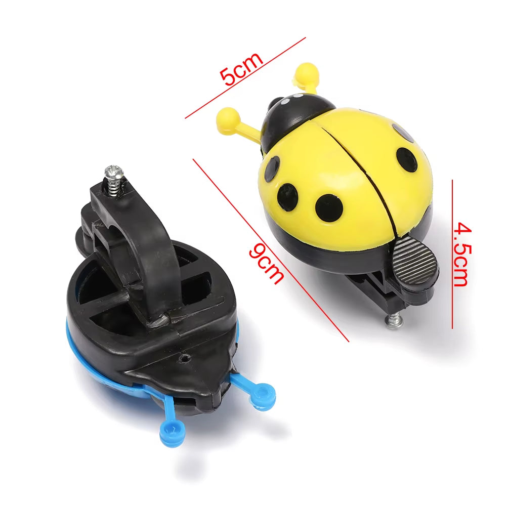 Children's Ladybug Bicycle Bell - Cute Handlebar Safety Horn for Boys and Girls - Durable Plastic Cycling Accessory