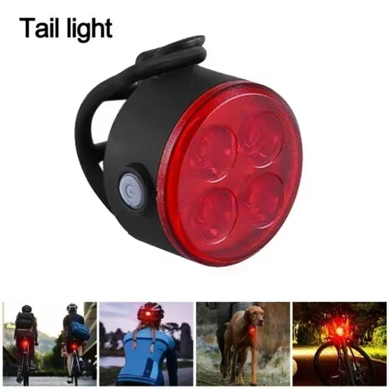 Rechargeable Bike Light Set - Waterproof Front and Rear LED Headlights with USB Charging for MTB Cycling