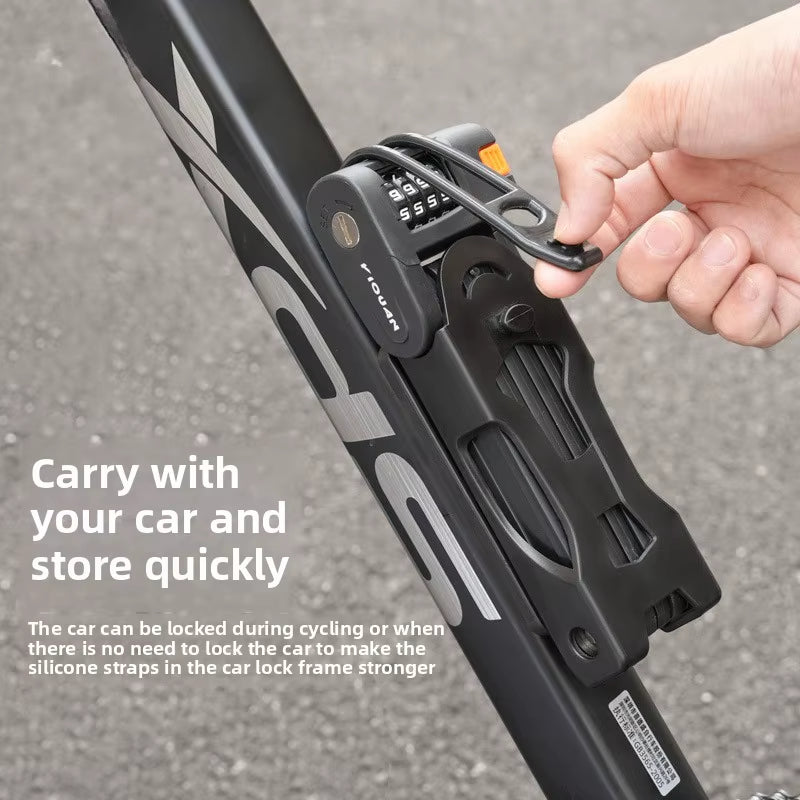 Foldable Bicycle Lock - Anti-Theft Security Chain for MTB, Road, Scooters, and Electric Bikes