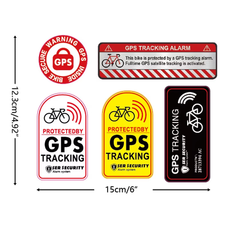 Reflective Anti-Theft GPS Tracking Alarm Stickers for Bicycles, Motorcycles, Scooters, and Cars