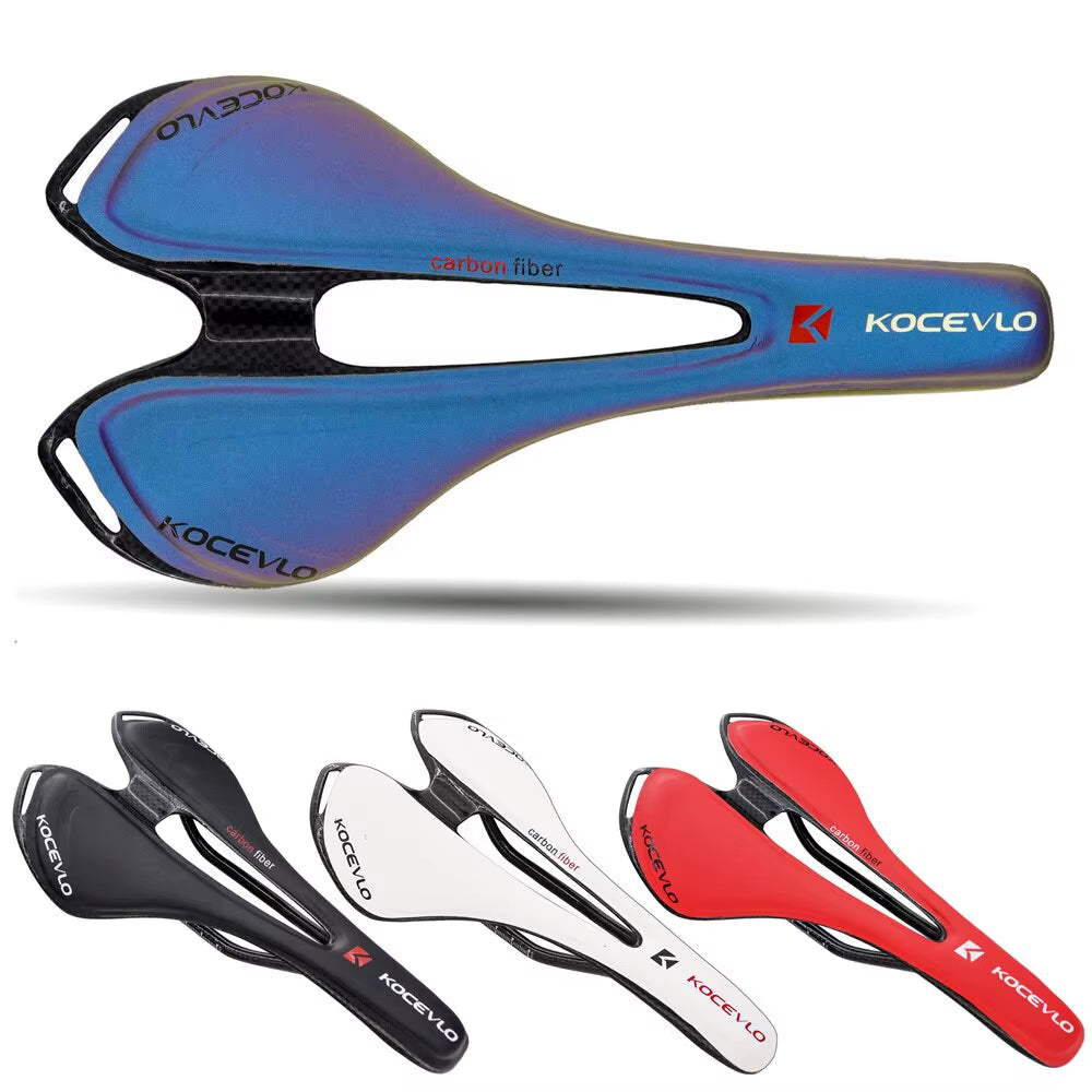 T800 Carbon Fiber and Leather Ultralight Road and MTB Bicycle Saddle
