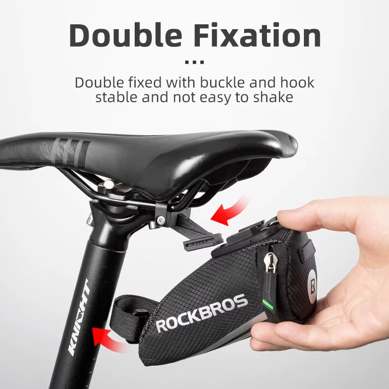 Portable Reflective Saddle Bag for MTB and Road Bikes - Nylon Tail Seatpost Bicycle Panniers and Accessories
