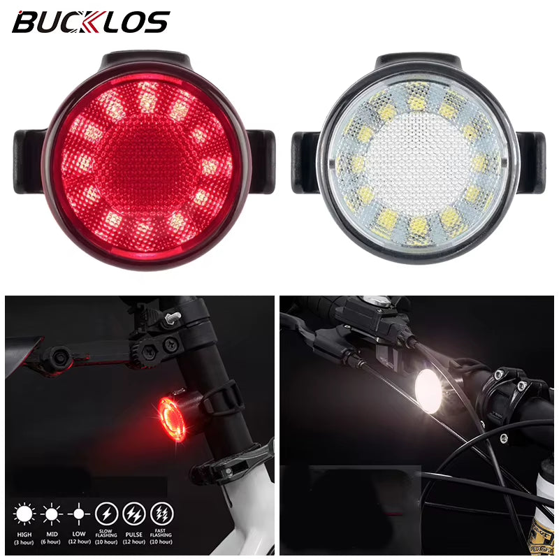 LED Bicycle Front and Rear Light Set - Waterproof USB Rechargeable Flashlights for Enhanced Cycling Safety