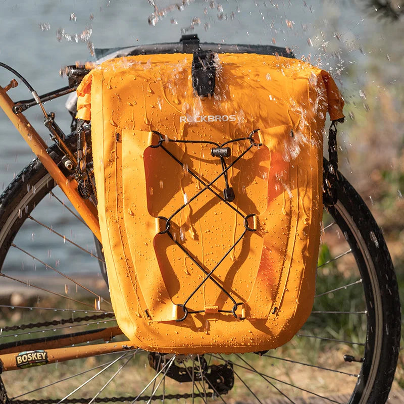 25L Waterproof Bicycle Rear Rack Bag - Travel Cycling Panniers for Tail Seat Storage