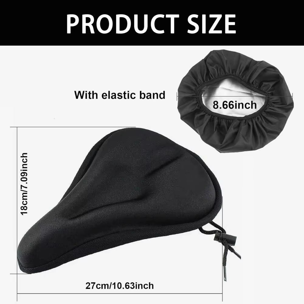 3D Sponge Soft Bicycle Saddle Cover - Breathable Silicone Cushion for Enhanced Comfort
