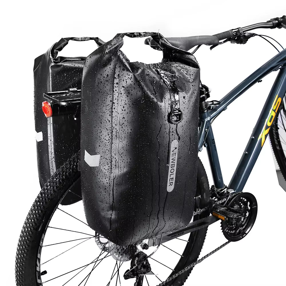 100% Waterproof 20L Bicycle Rear Rack Bag - Travel Cycling Pannier for Tail Seat Trunk