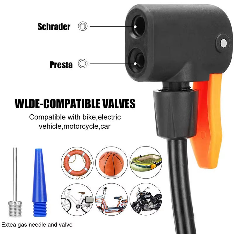X-TIGER High-Pressure Portable Bicycle Foot Pump - Lightweight Aluminum Alloy Tire Inflator for Mountain Bike Accessories