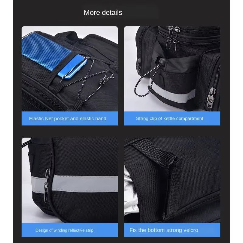 Large-Capacity 27L Waterproof Bicycle Rear Rack Bag for Outdoor Riding and Mountain Cycling