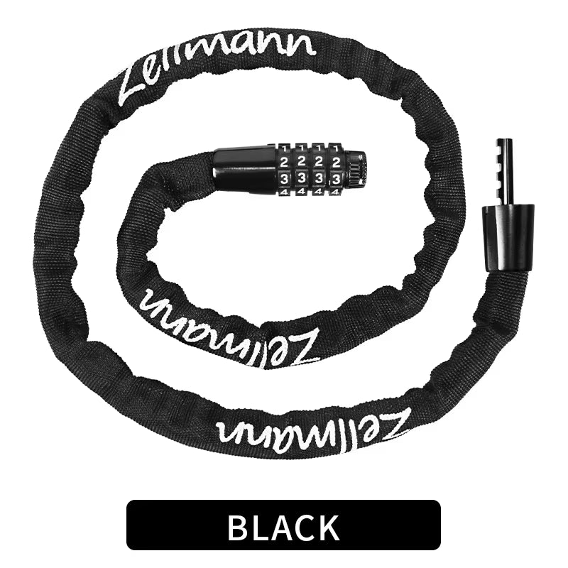 ZELLMANN Heavy-Duty Anti-Theft Chain Lock for Bicycles, Motorcycles, and Scooters with Password Protection