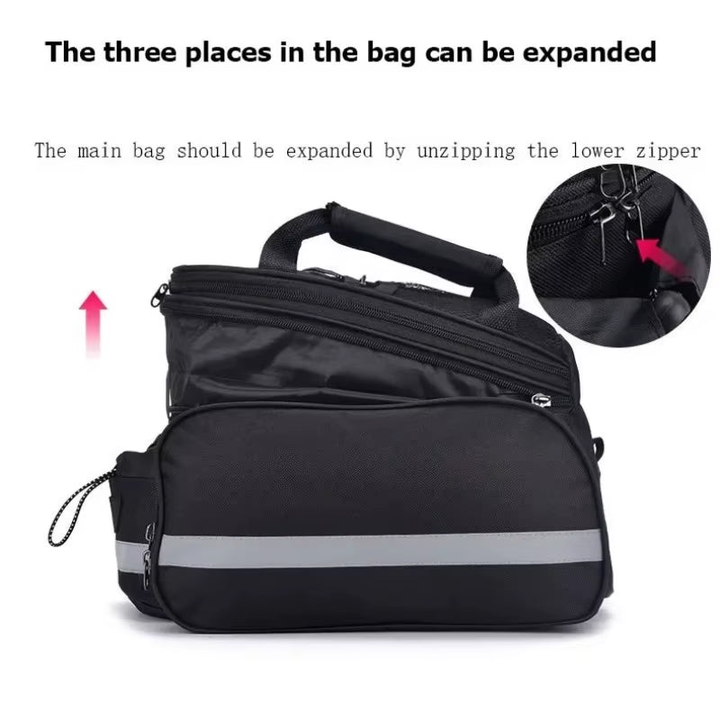 Large-Capacity 27L Waterproof Bicycle Rear Rack Bag for Outdoor Riding and Mountain Cycling