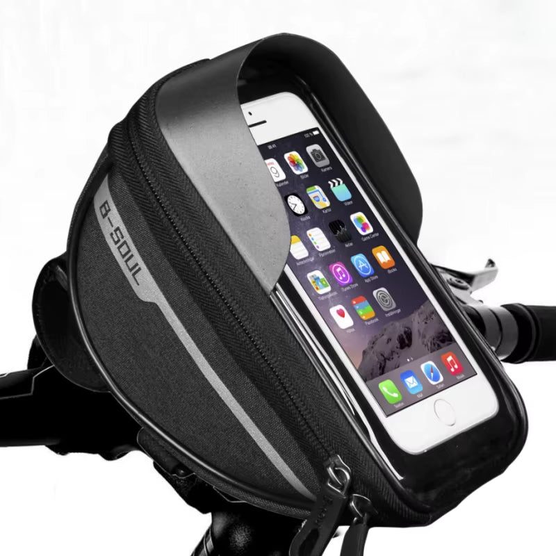 1L Bicycle Frame Top Tube Bag with Touch Screen Phone Holder - MTB Handlebar Cycling Accessory