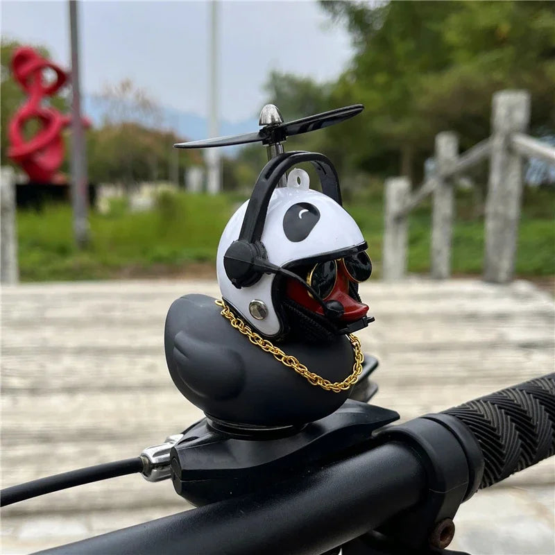 Rubber Duck Bicycle Accessories with Strap and Propeller Horns for Kids and Adults - Fun Outdoor Decoration