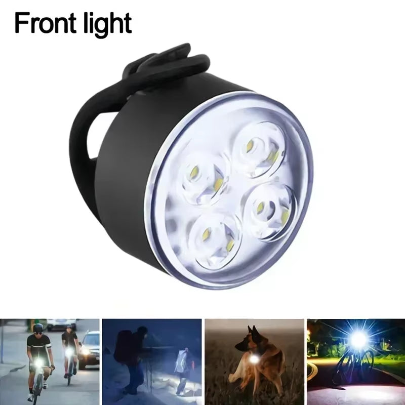 Rechargeable Bike Light Set - Waterproof Front and Rear LED Headlights with USB Charging for MTB Cycling