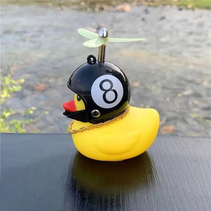Rubber Duck Bicycle Accessories with Strap and Propeller Horns for Kids and Adults - Fun Outdoor Decoration