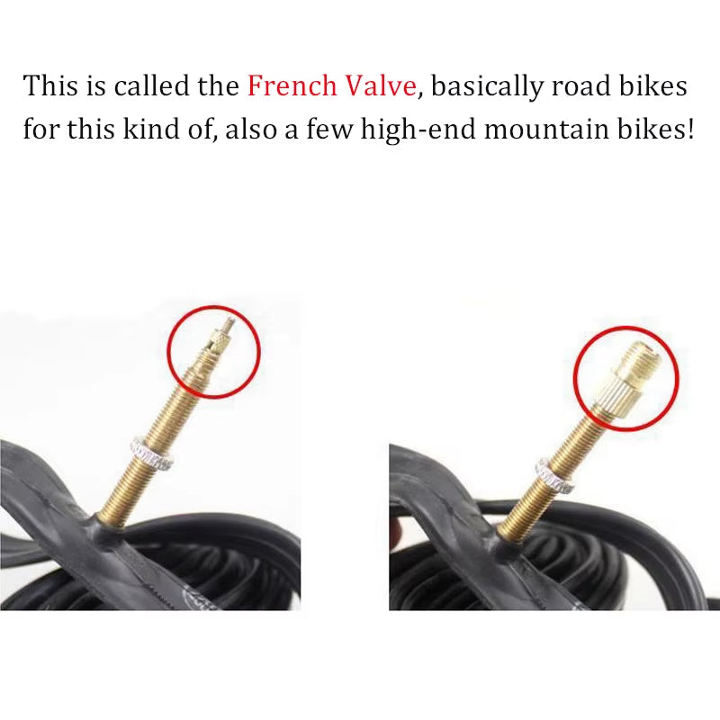 5-Piece Presta to Schrader Valve Adapter Set for Bicycles - Gold Bicycle Tire Conversion Accessories