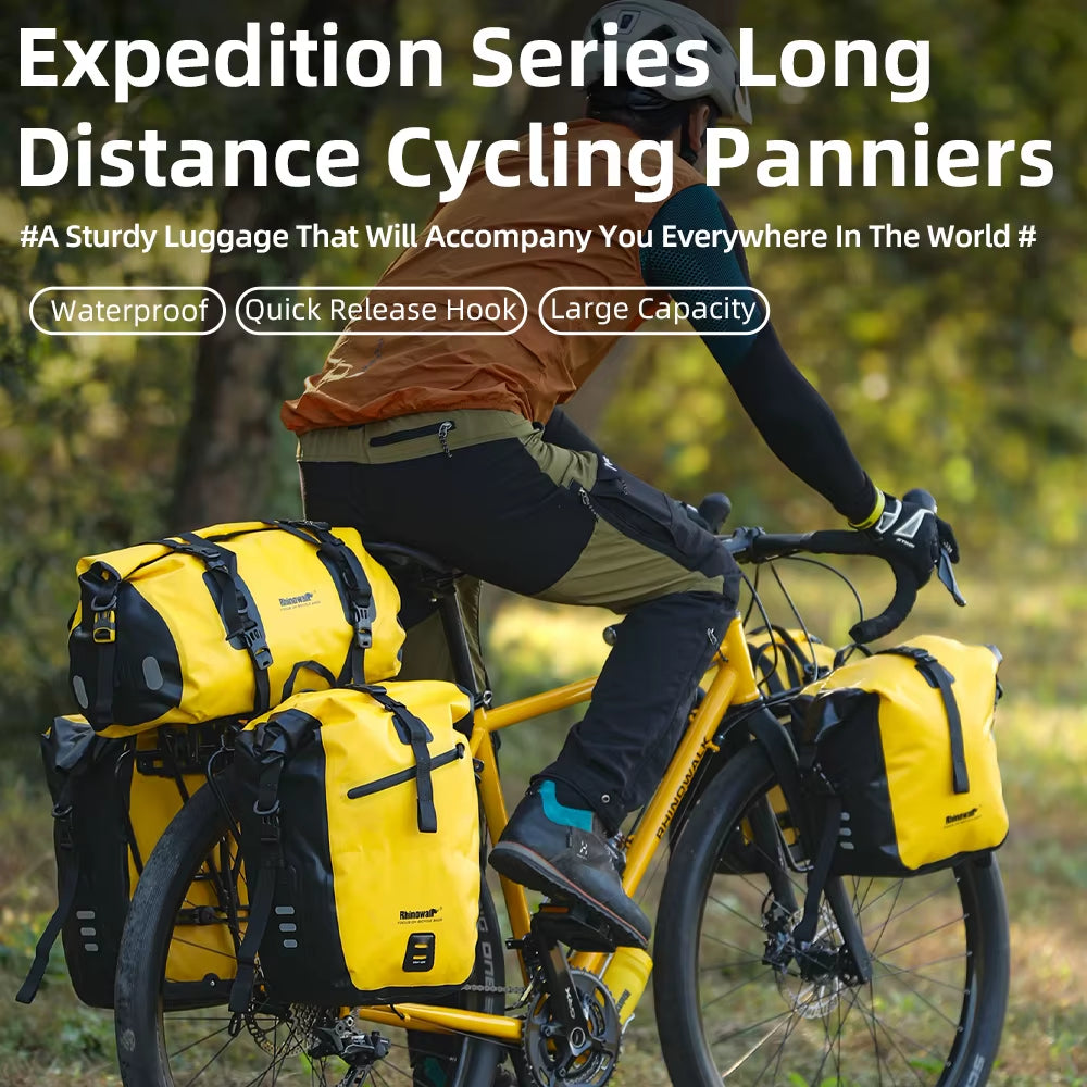 Waterproof Bicycle Side Pannier Bag - 20L/27L Quick Release for Rear Rack - Ideal for Bikepacking and Cycling - Single Unit Sale
