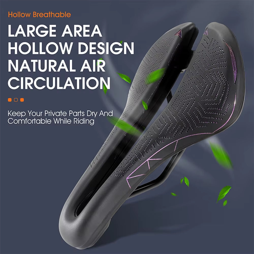 West Biking Hollow Design Breathable Bike Saddle - Soft PU Waterproof Cycling Seat and Accessories