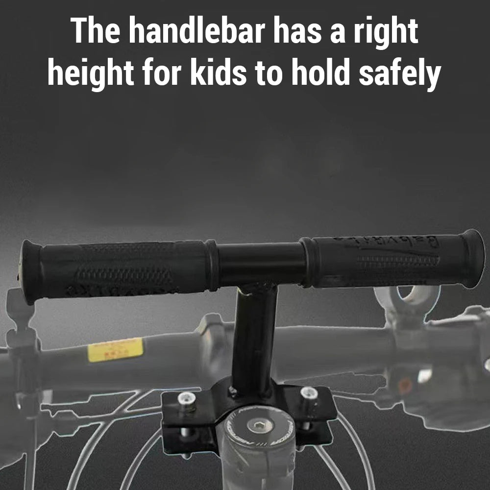 Front-Mounted Bicycle Seats with Handlebars and Foot Pedals for Children