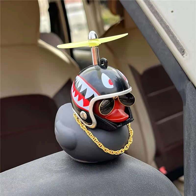 Rubber Duck Bicycle Accessories with Strap and Propeller Horns for Kids and Adults - Fun Outdoor Decoration