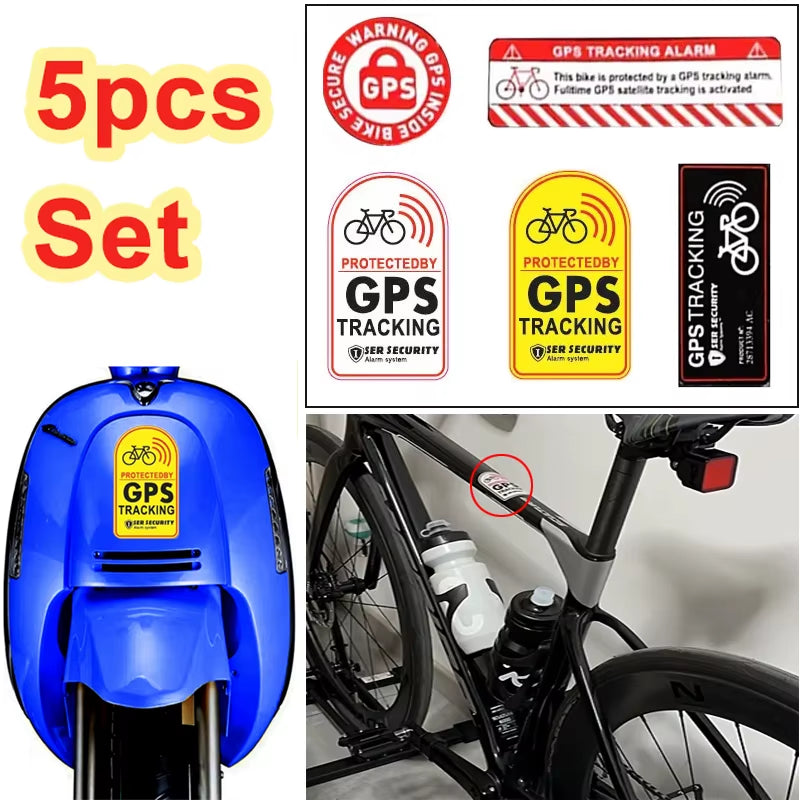 Reflective Anti-Theft GPS Tracking Alarm Stickers for Bicycles, Motorcycles, Scooters, and Cars
