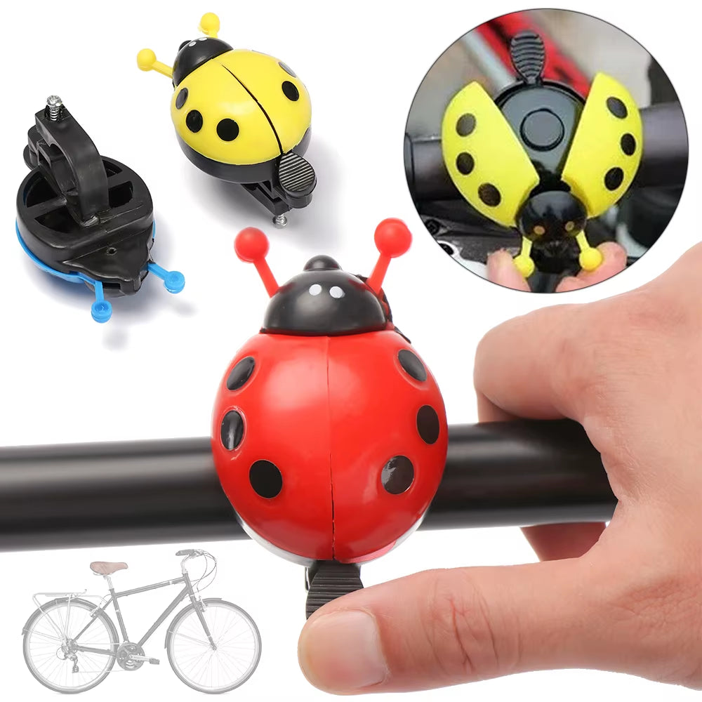 Children's Ladybug Bicycle Bell - Cute Handlebar Safety Horn for Boys and Girls - Durable Plastic Cycling Accessory