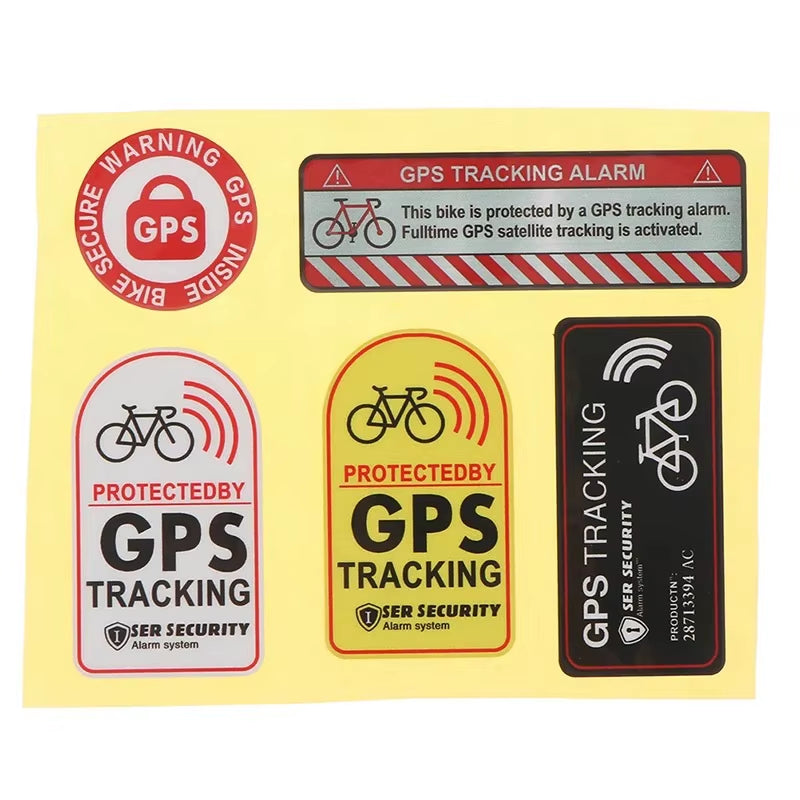 Reflective Anti-Theft GPS Tracking Alarm Stickers for Bicycles, Motorcycles, Scooters, and Cars