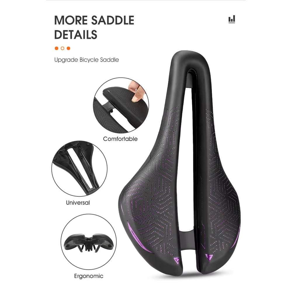 West Biking Hollow Design Breathable Bike Saddle - Soft PU Waterproof Cycling Seat and Accessories