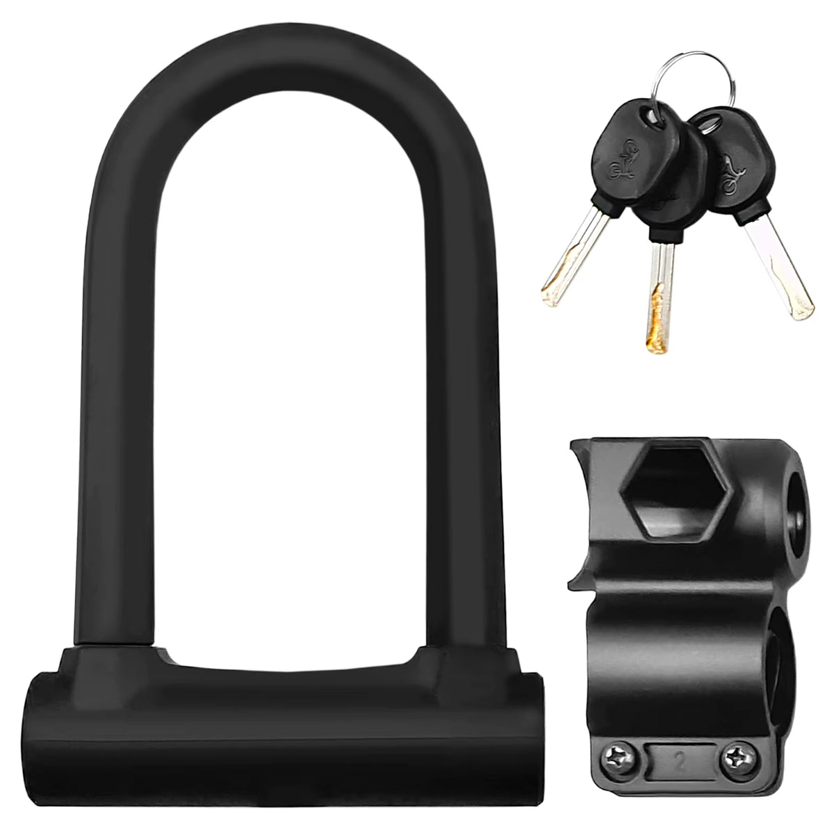 Heavy-Duty U-Lock Bicycle Security Lock with Mounting Bracket - Anti-Theft Design
