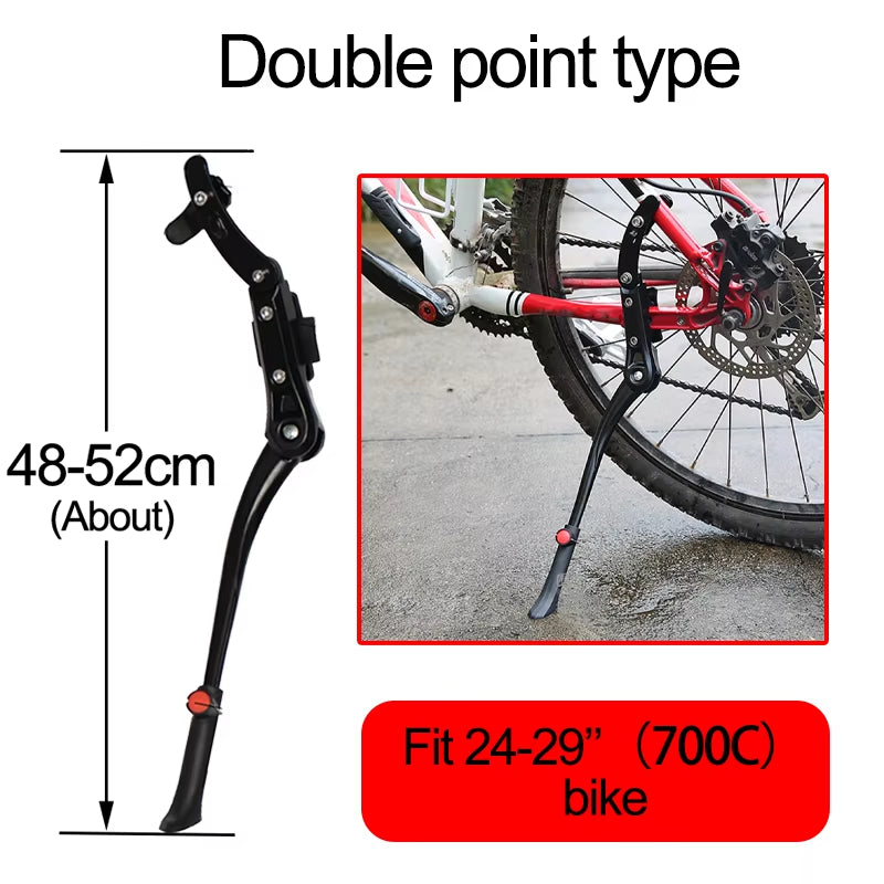 Adjustable Universal Bicycle Kickstand and Parking Rack for Road and Mountain Bikes