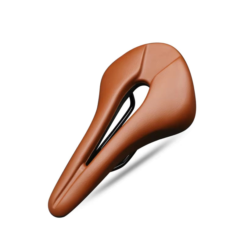 Breathable Hollow Design PU Leather Bicycle Saddle - Soft and Comfortable One-Piece Cushion for MTB and Road Bikes