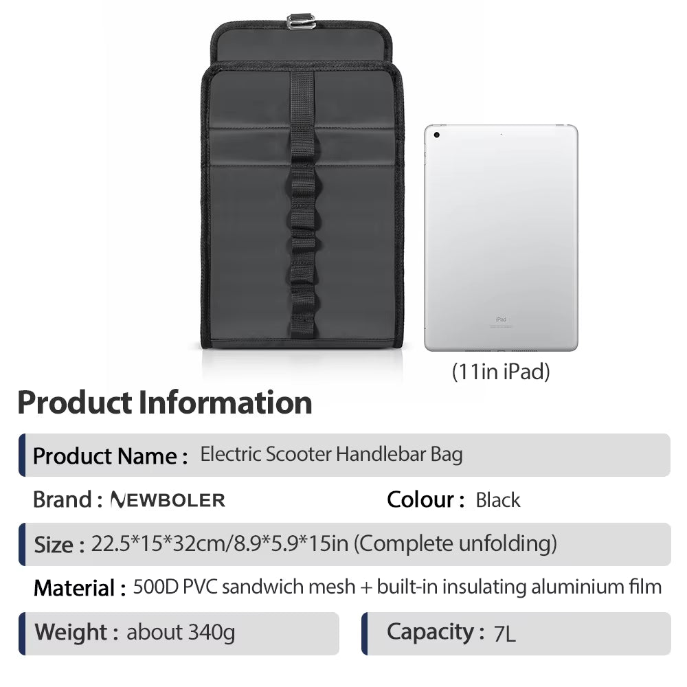 Insulated Waterproof Front Bag for Brompton Bicycles - Quick Release, 4-7L Capacity