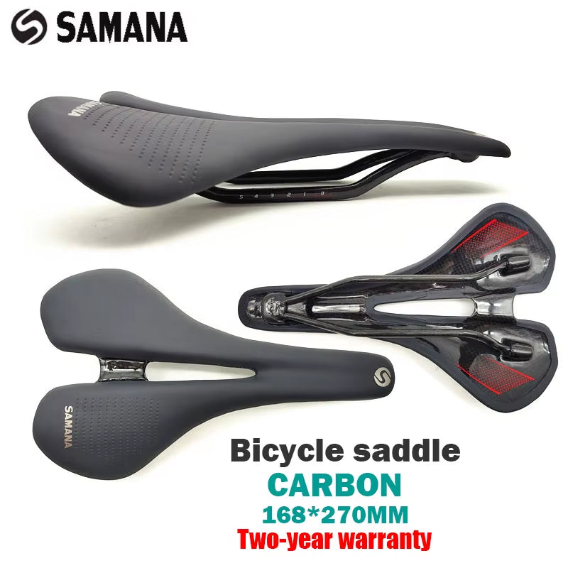 Carbon Saddle Road MTB Bicycle Saddle for Men - Trail Comfort Racing Seat, 270 x 168 mm